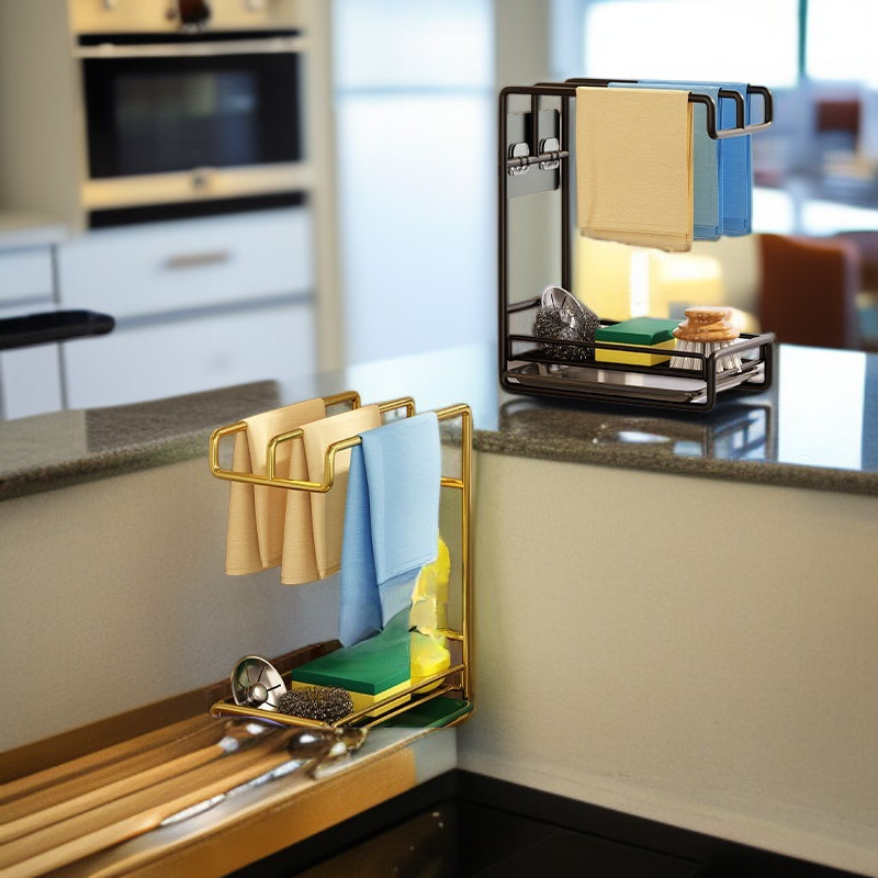  Estante de fregadero de acero inoxidable con repisa de almacenamiento