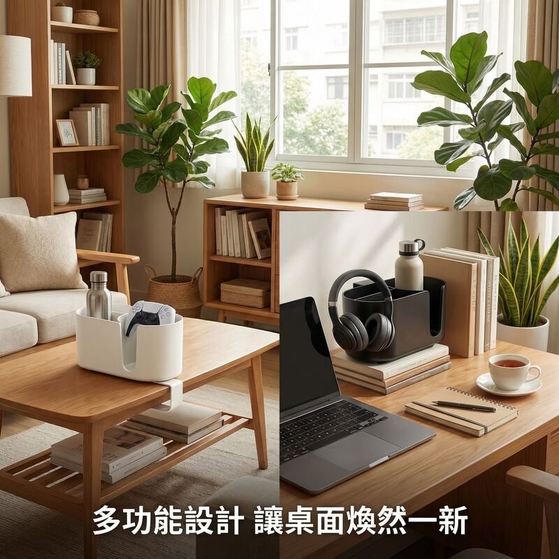 多功能桌面收納架，適用於水瓶、耳機和遊戲手柄，輕鬆整理