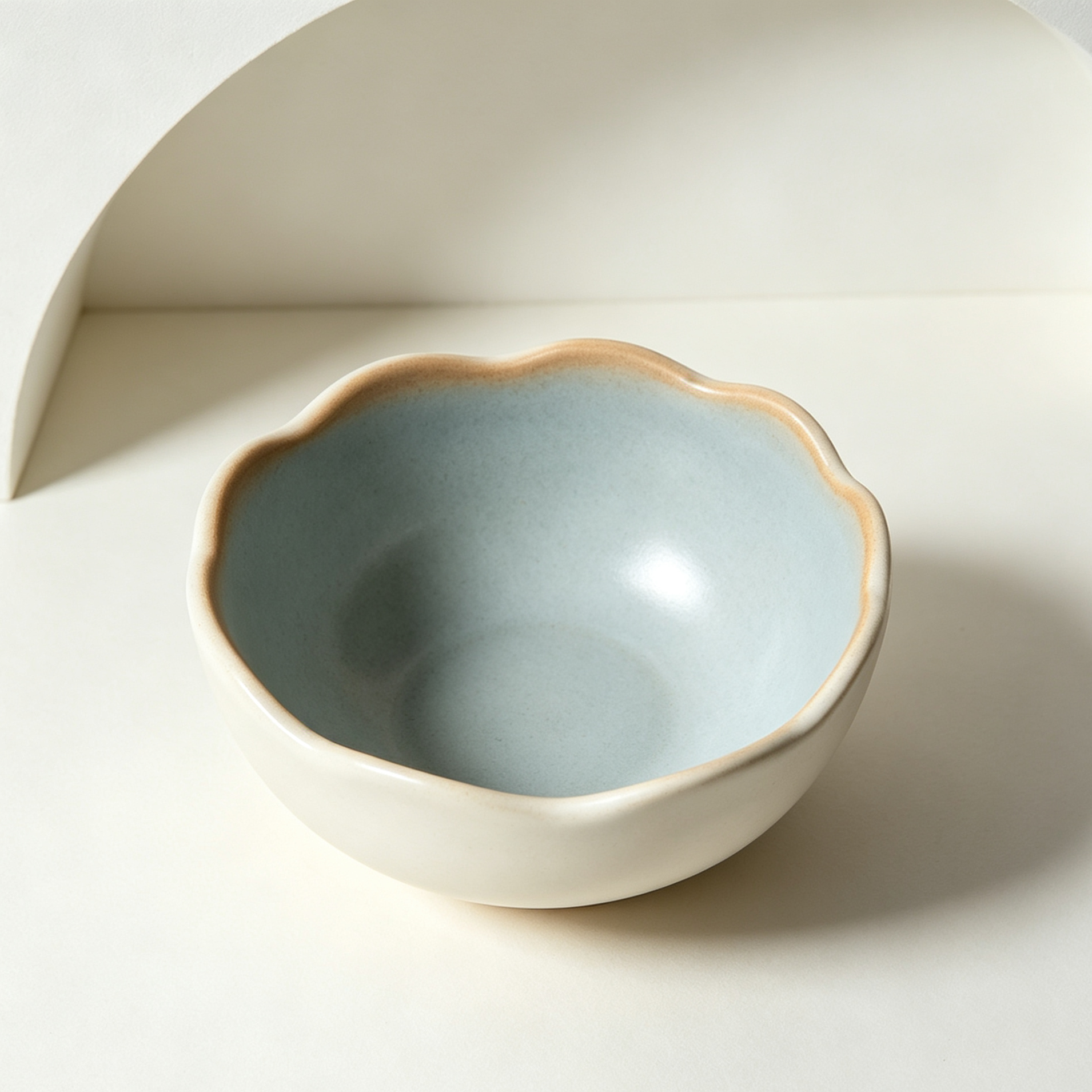 Close-up of ceramic bowl with glossy finish