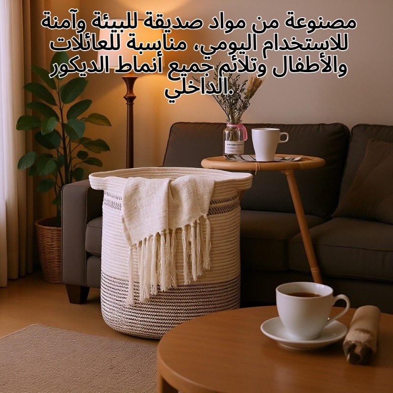 سلة قطنية أنيقة لتخزين المجلات والأغراض المنزلية