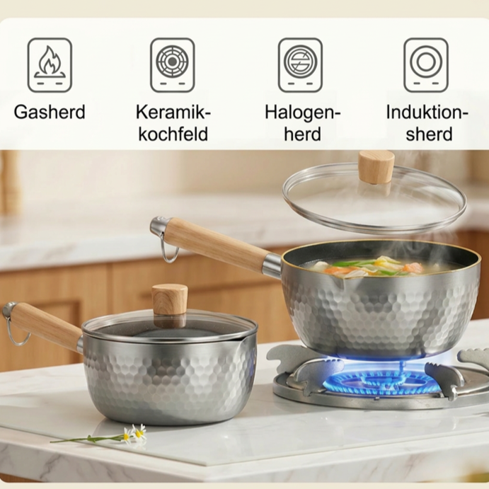 Japanischer Schneepfanne aus reinem Titan ohne Beschichtung