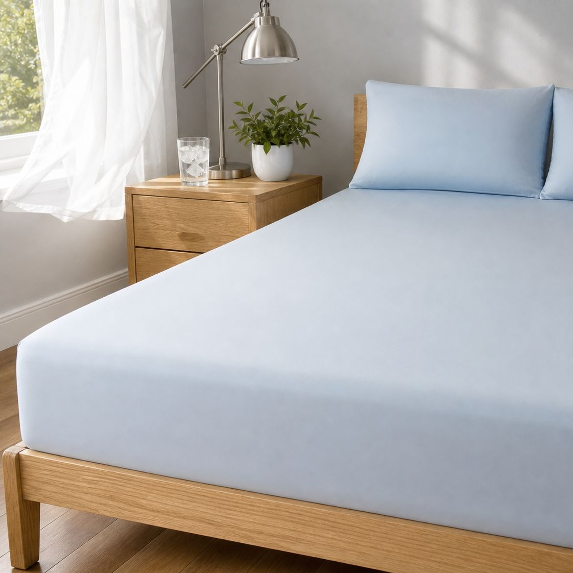 Class A Nylon/Ammonium Silk Cooling Fitted Sheet, Suitable for Summer Use in Air-Conditioned Rooms, 