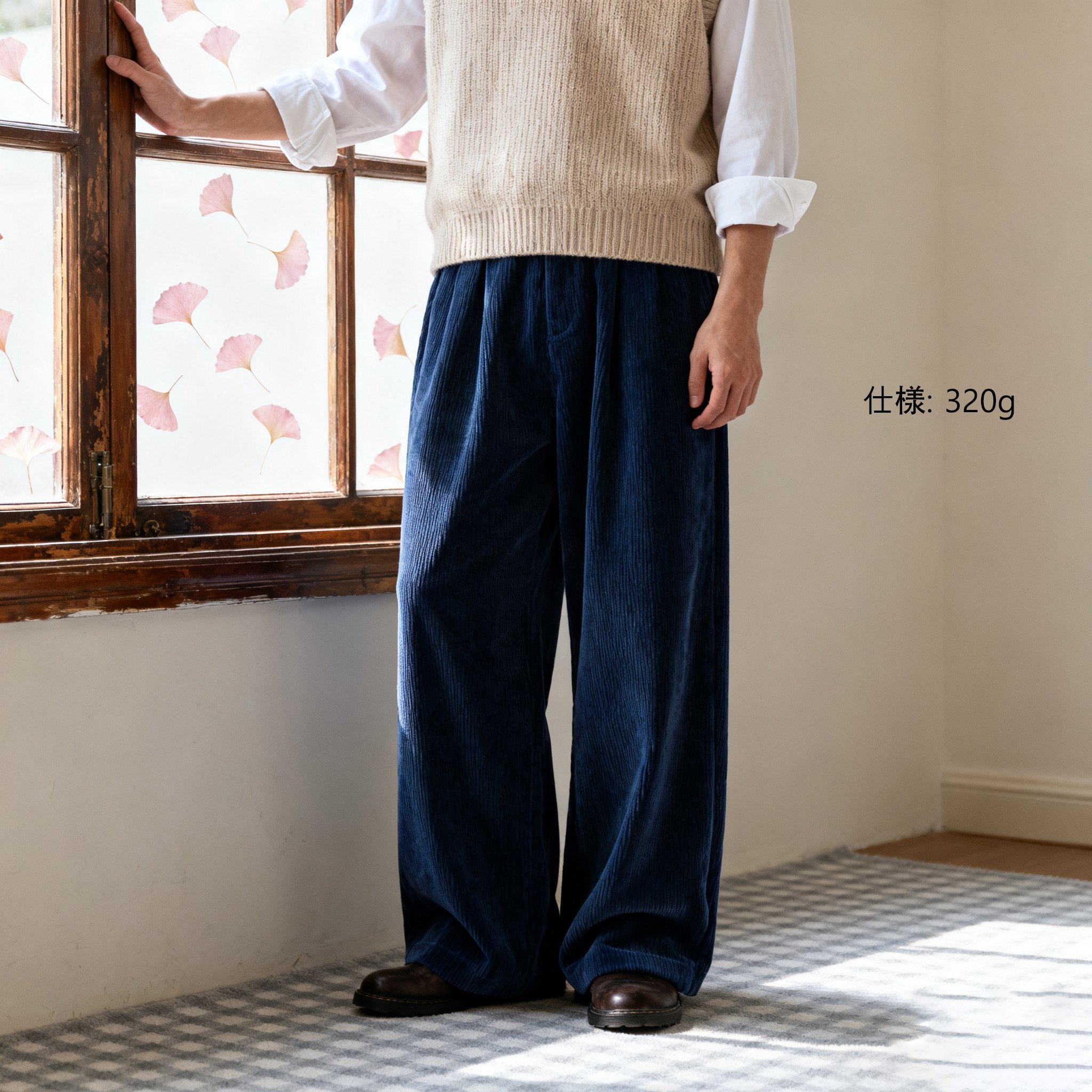 大きめサイズのカジュアルパンツ サイドビュー