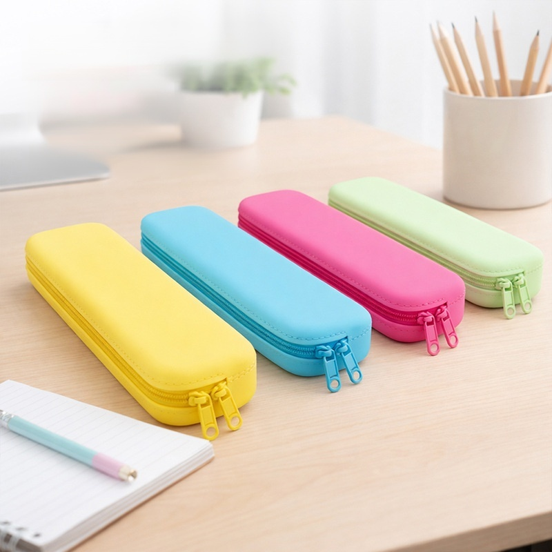 กล่องดินสอซิลิโคนพกพาใส่เครื่องเขียน
