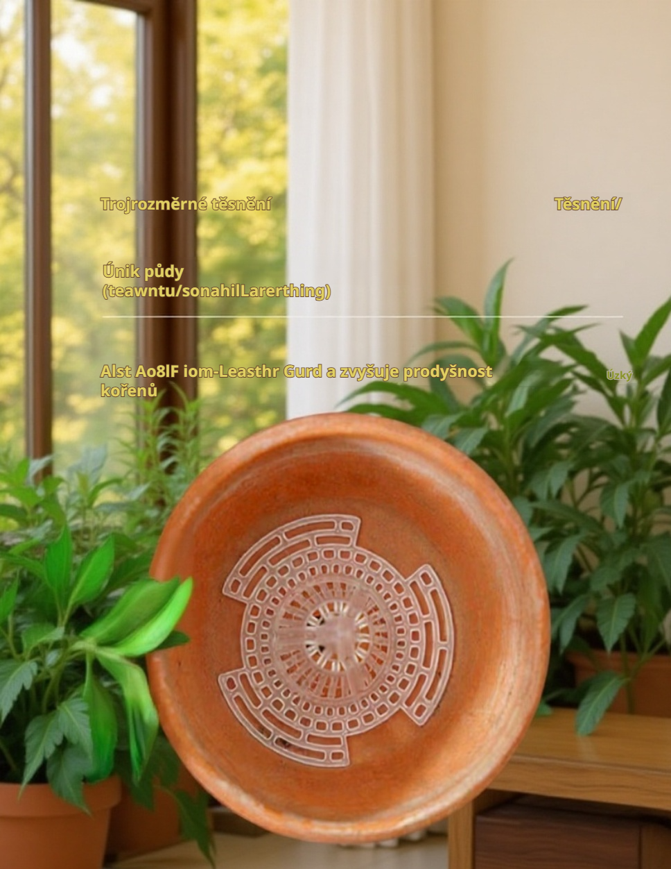 Detail odtokové síťky proti hnilobě