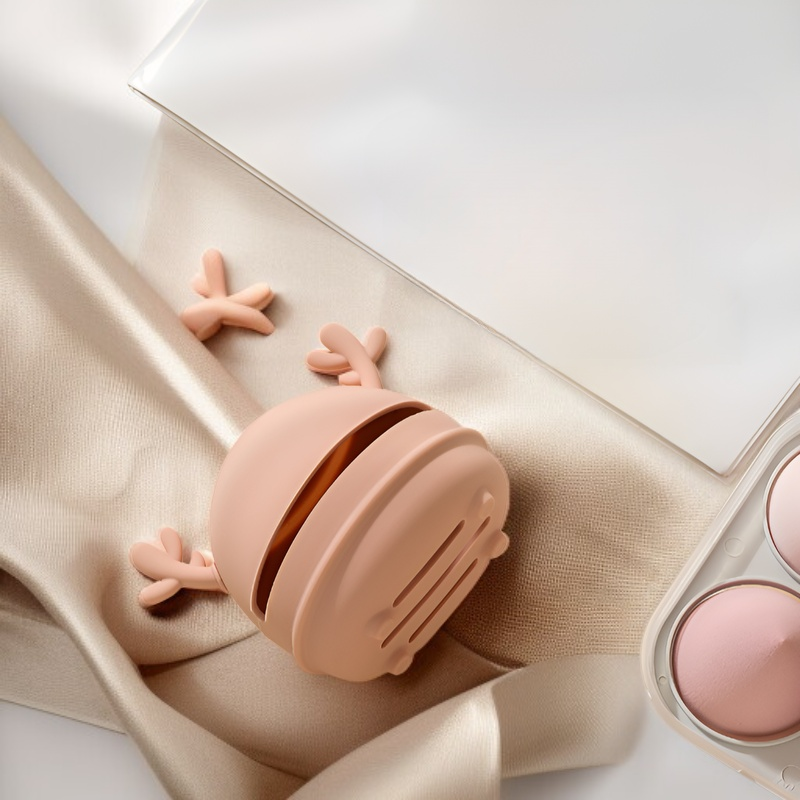 Stylish Silicone Makeup Sponge Organizer with Antler Design