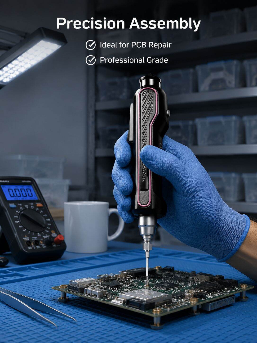 Aierte DC15W High-Precision Servo Screwdriver with Electronic Angle and Torque Adjustment
