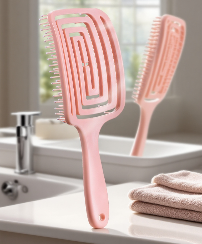 두피 마사지 빗으로 모발 부스스함 개선