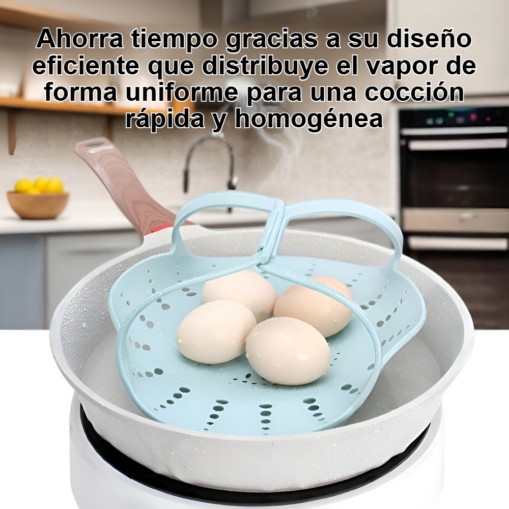 Cocinar verduras al vapor con bandeja multifuncional