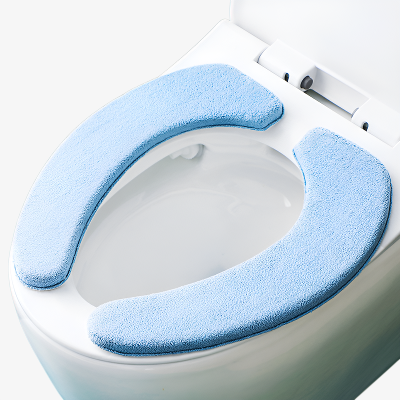 Weicher Plüsch-Toilettensitzbezug, winterfest, abnehmbar, klebend und wasserdicht