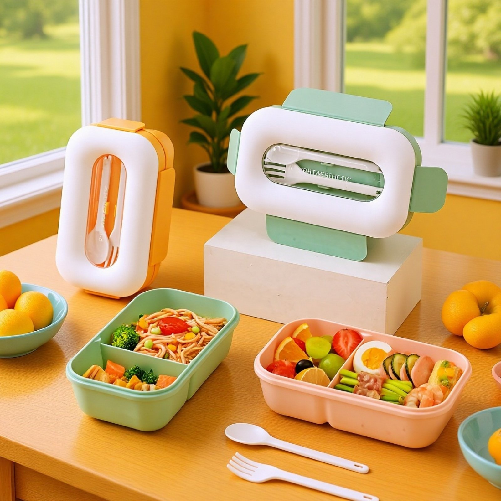 電子レンジ対応 食品級角型蓋付き弁当箱