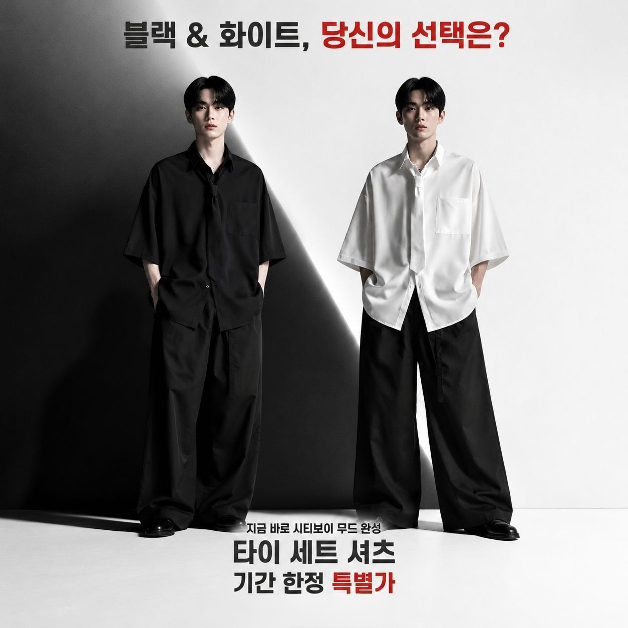 남성 여름 홍콩풍 일본 감성 유니크 디자인 루즈핏 7부 셔츠 아우터