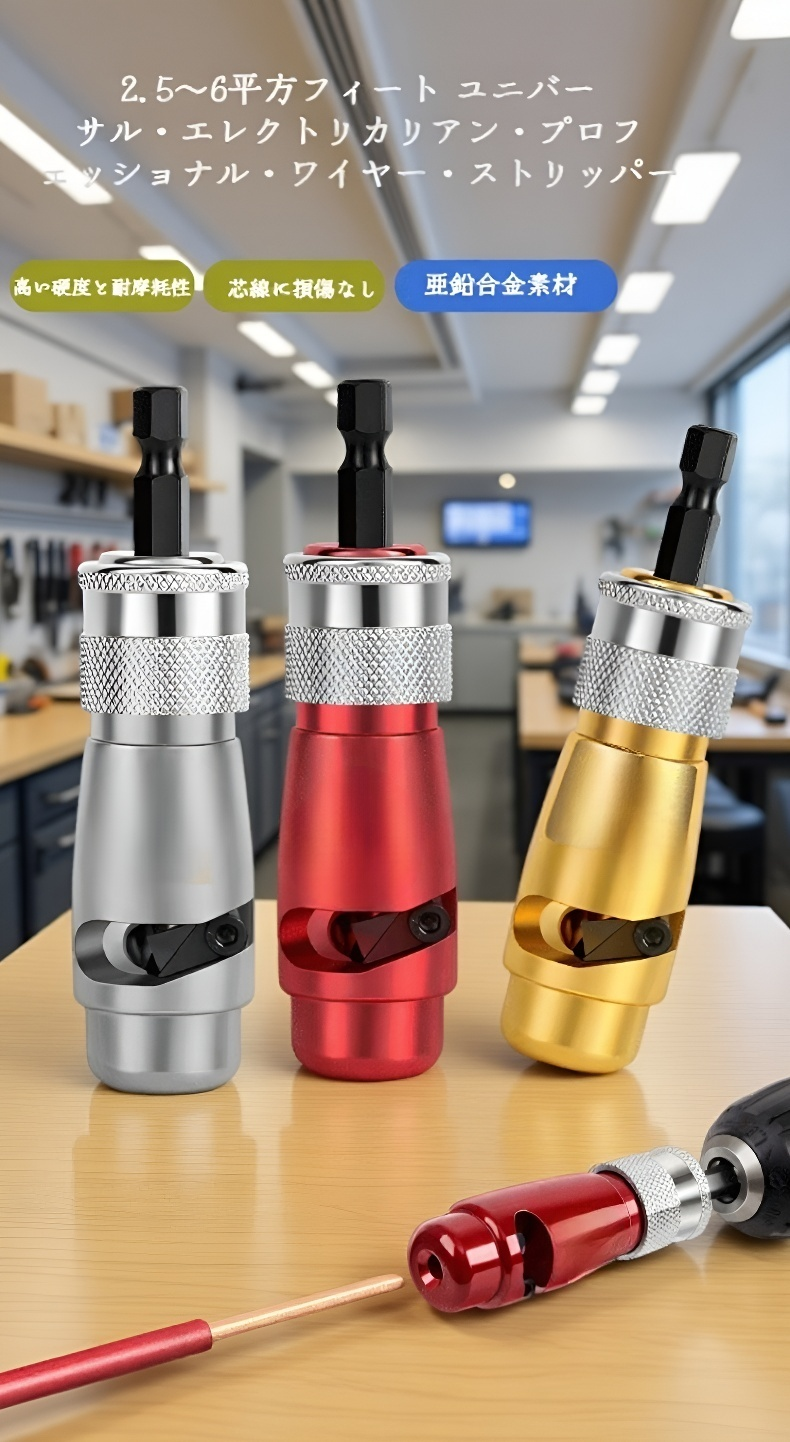 回転式電線ストリッパー工具の全体画像