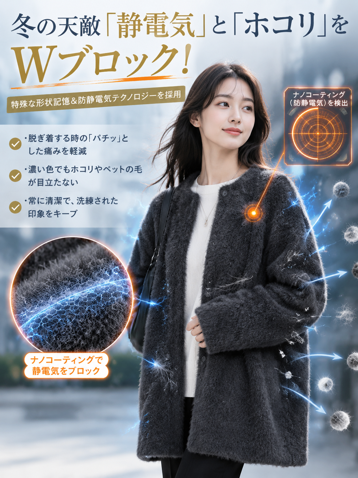 有名キャスター愛用＆パリコレパタンナー監修！港区女子の「極暖・美シルエット」カーディガン