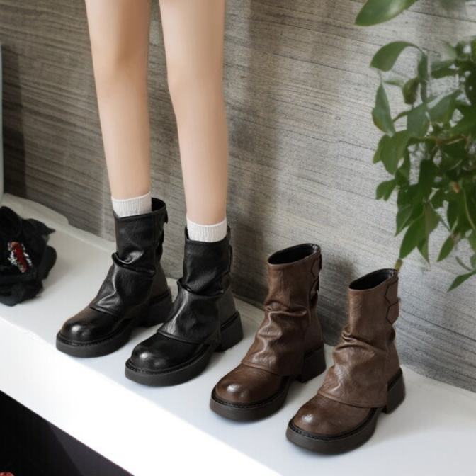 가을 겨울 슬림부츠 스타일 착용샷