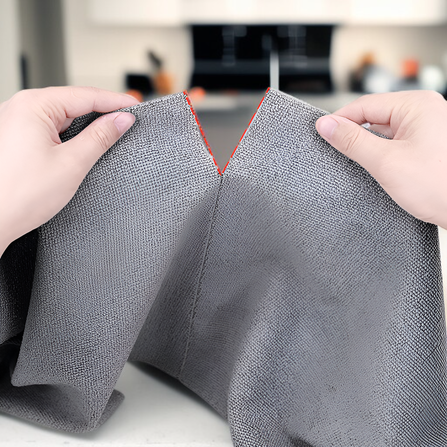 Handgerissenes Geschirrtuch Nass- und Trockengeschirrtuch