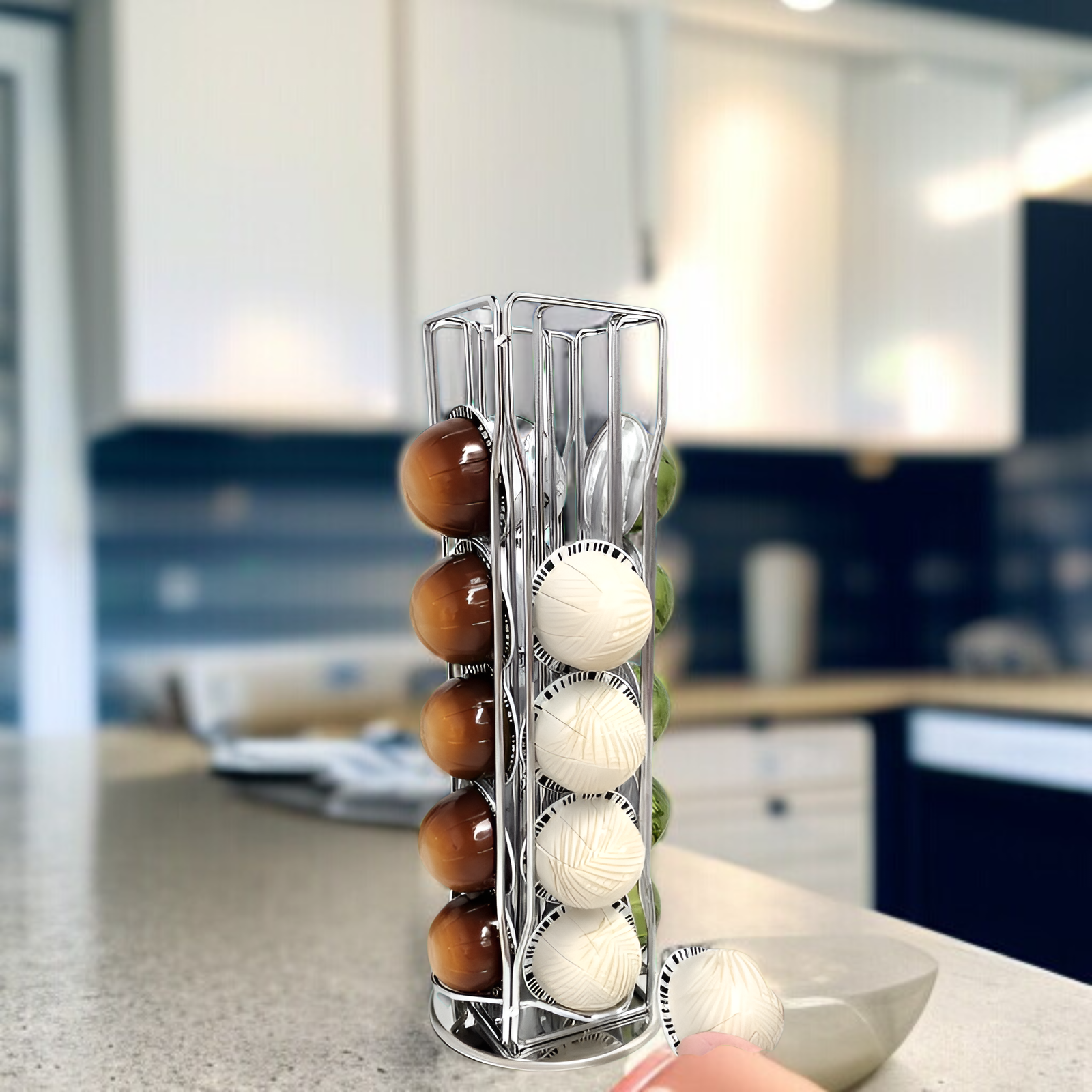 주방 인테리어에 어울리는 커피 캡슐 수납대