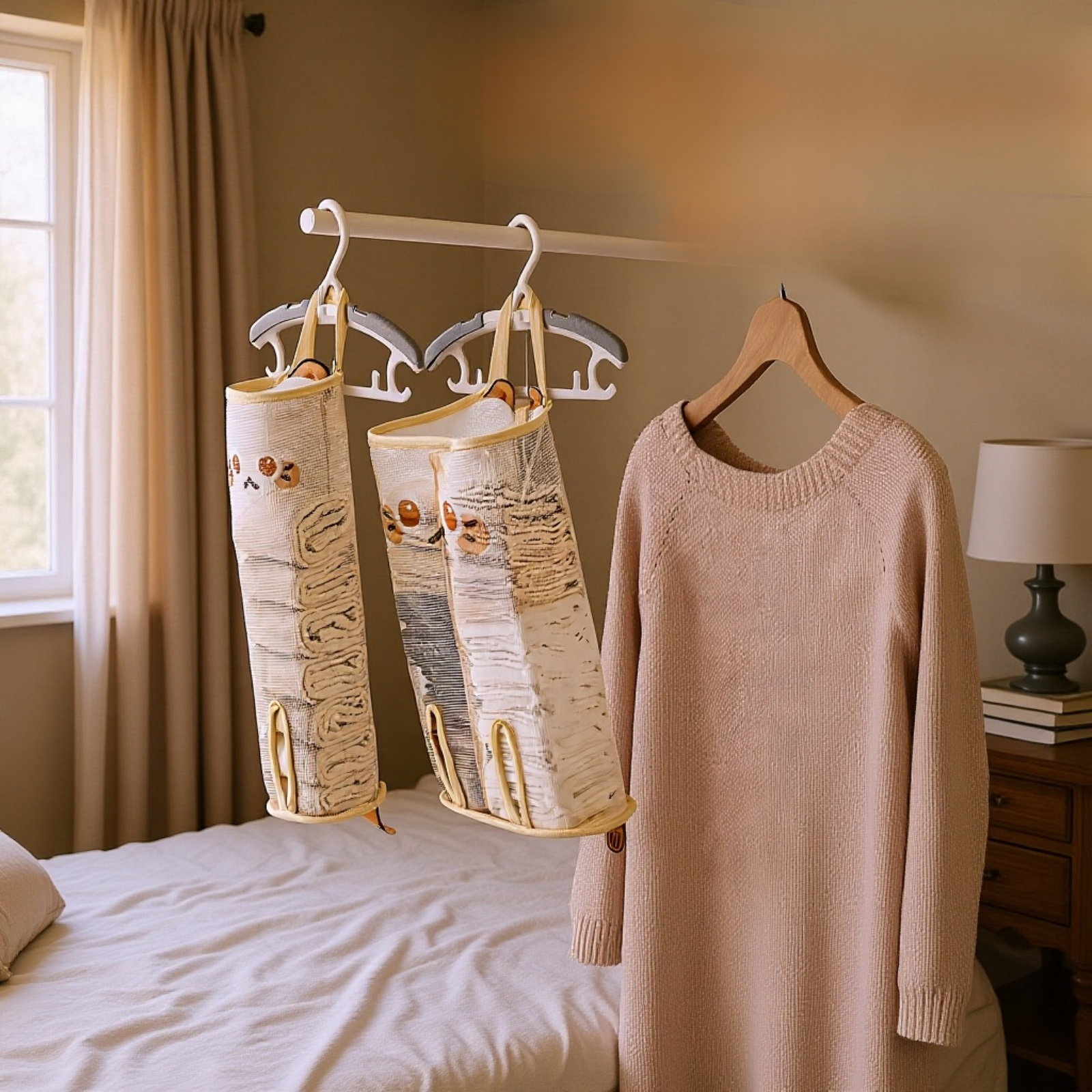 Hängende Aufbewahrungstasche aus Netzstoff, Aufbewahrungstasche für Socken und Unterwäsche, Aufbewah