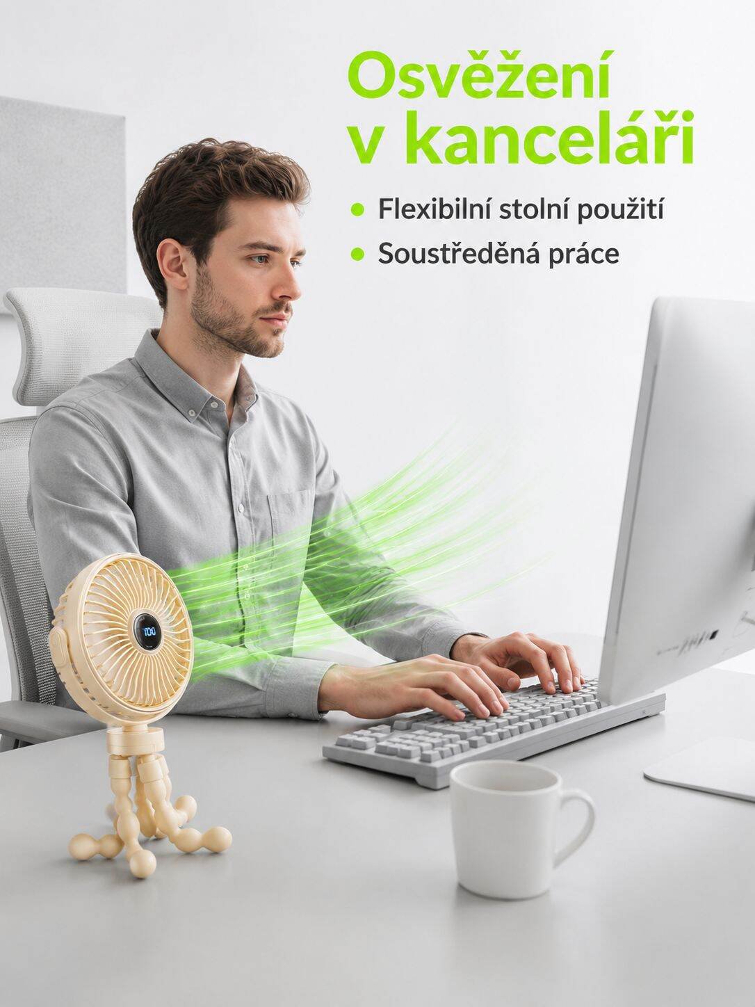 Praktický ventilátor na kočárek pro letní dny