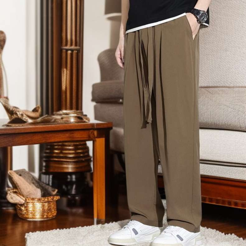 남녀 빅사이즈 캐주얼 팬츠 하이 통기 일자 트레이닝 팬츠 아이스 팬츠 남 여름 속건 캐주얼 팬츠