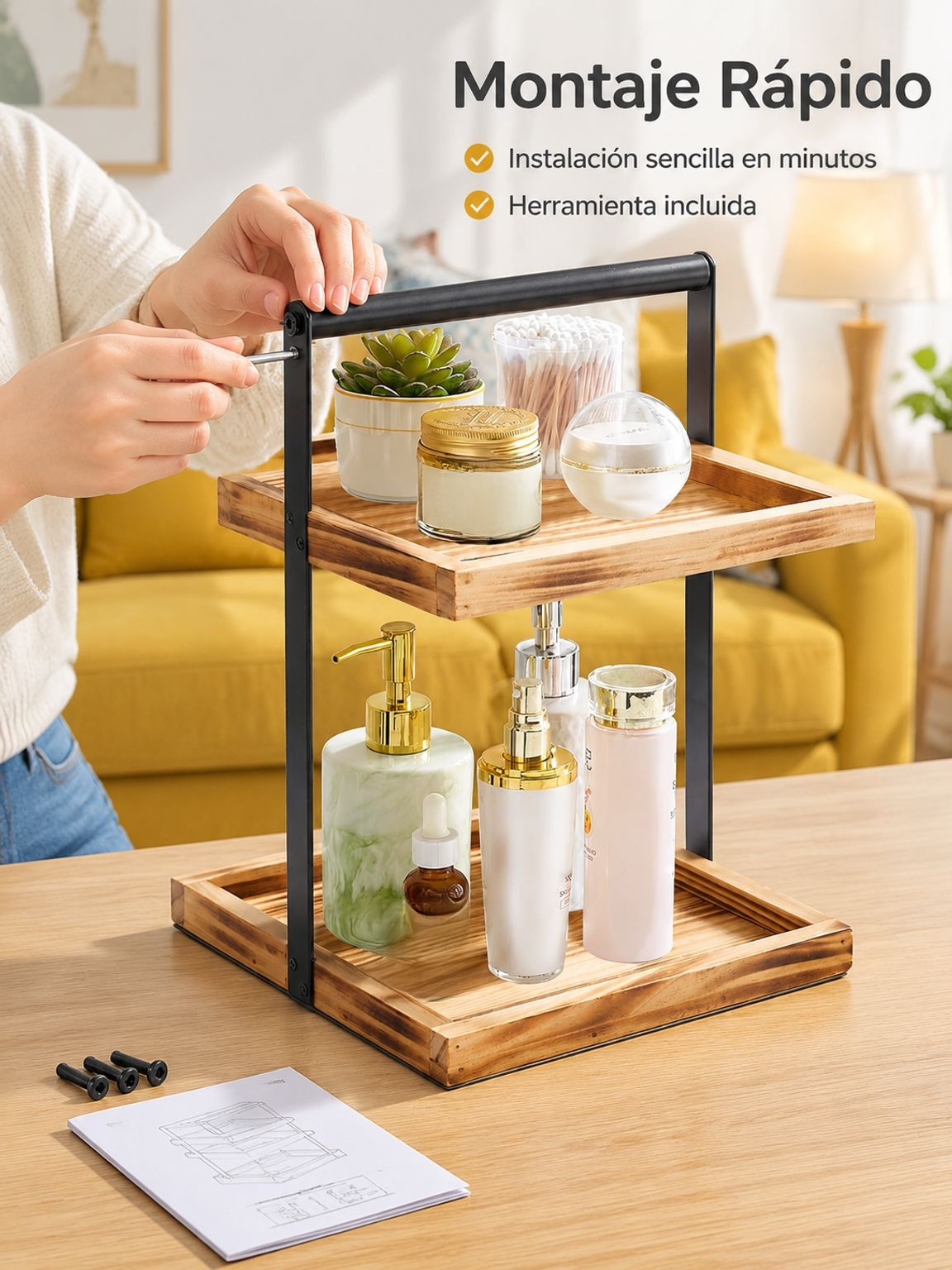 Estante práctico para toallas, cosméticos y artículos de baño