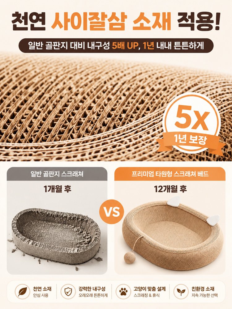 초대형 원형 고양이 스크래쳐 하우스
