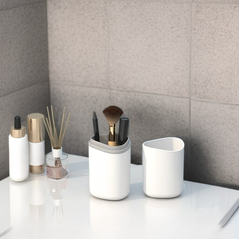 กล่องใส่แปรงสีฟันและยาสีฟันแบบพกพา พร้อมแก้วน้ำสำหรับล้างหน้า ชุดอุปกรณ์ห้องน้ำเดินทาง