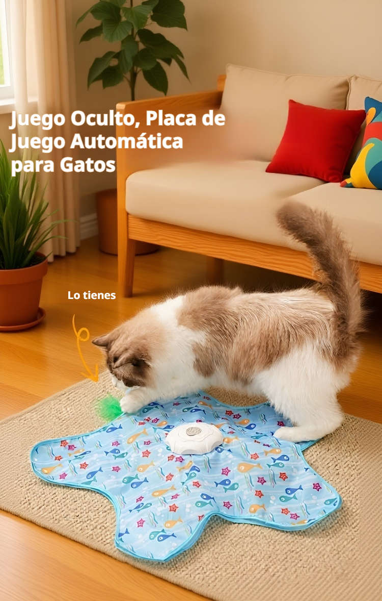 Vista lateral de la mesa automática para gatos