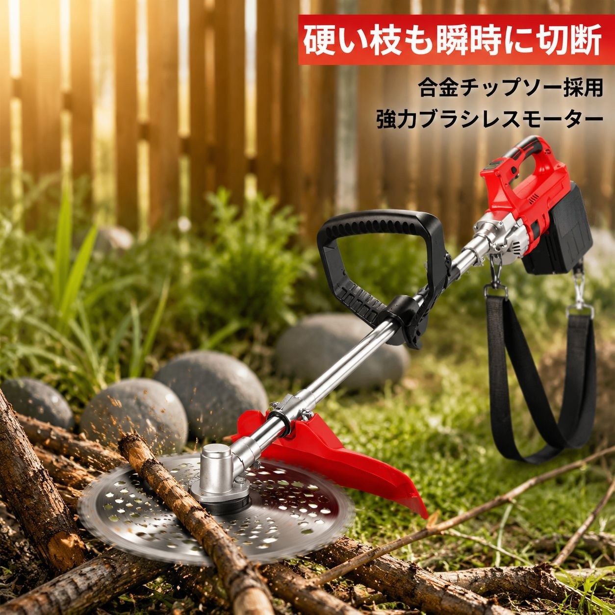 高出力ブラシレス芝刈り機 リチウム電池式