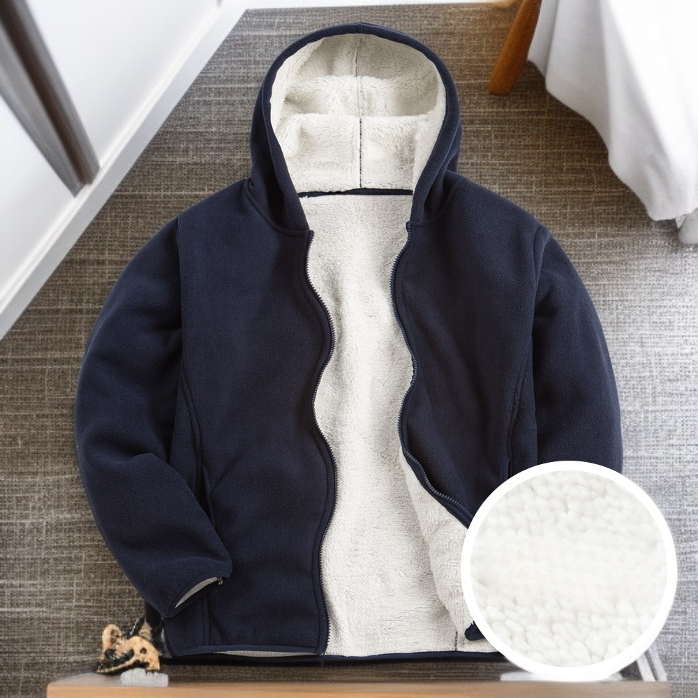 모니즈 남녀공용 양털 후드 집업 자켓