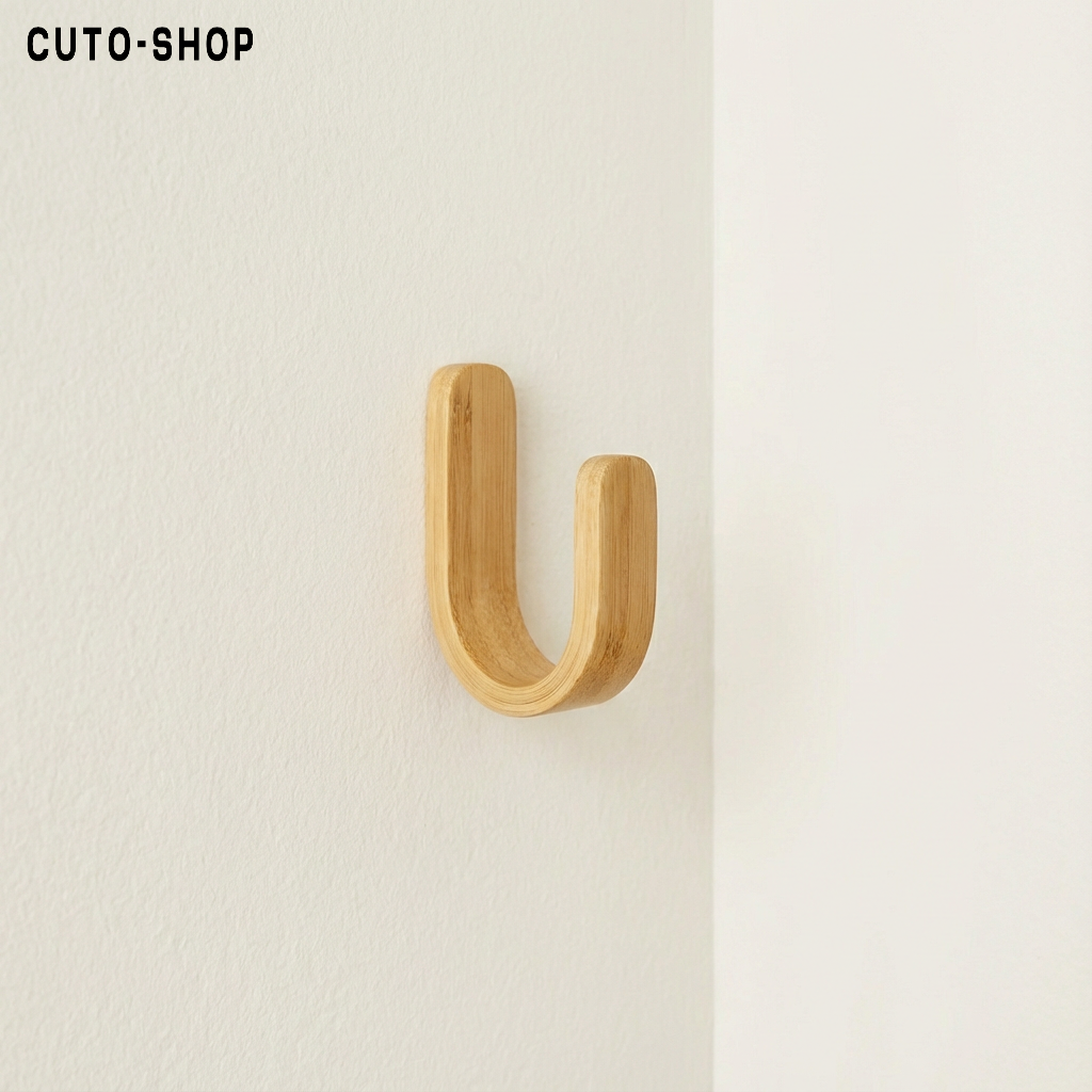 Gancho de bambú para toallas de baño 