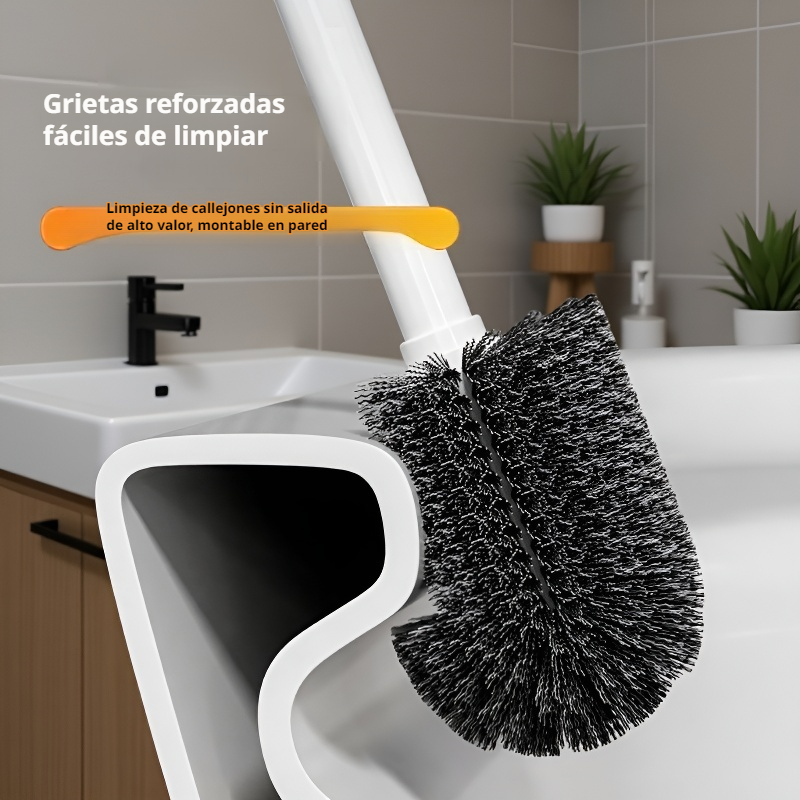 Cepillo de inodoro 3 en 1 Cisne Blanco con soporte de pared, juego para baño