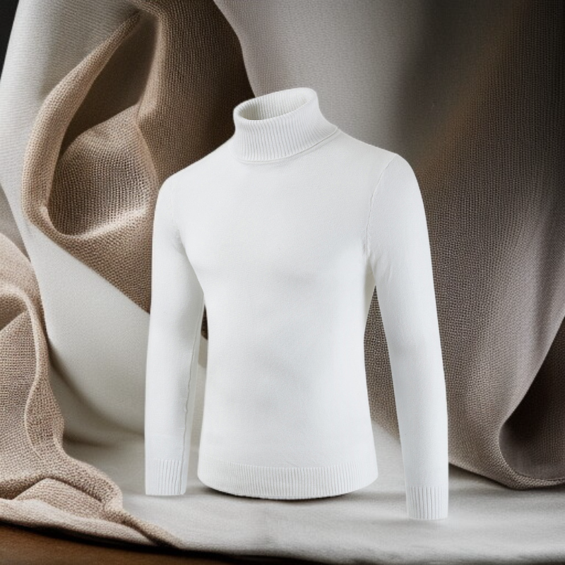 無地タートルネックセーター