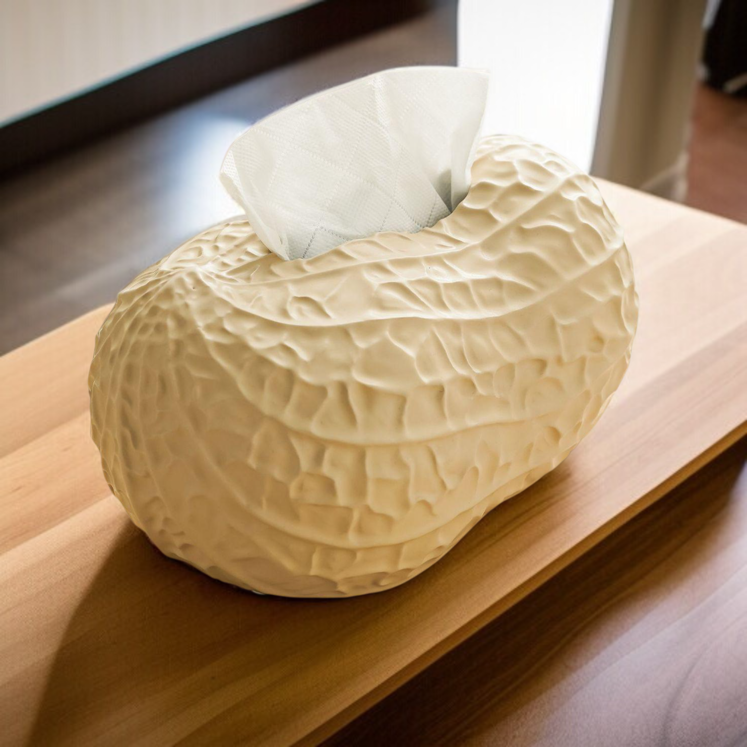 High-End Light Luxury Peanut Shaped Ceramic Tissue Box