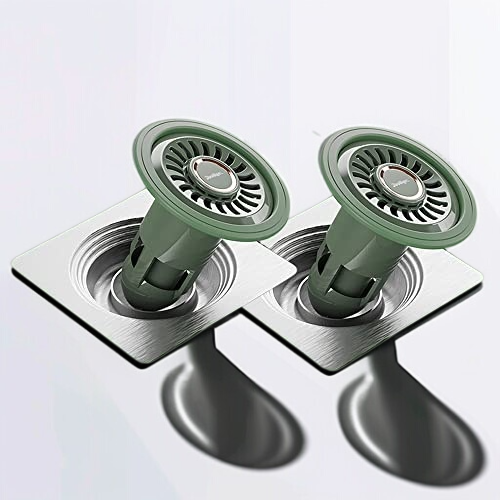 排水口カバー 防臭キャップ 地漏 キャップ 洗濯機排水口 2個セット 防臭 防虫 排水器具 浴室用 ブロッキング防止 速い排水 シンク下 排水こうカバー 臭気抑制 下水道消臭カバー 浴室用排水用皿 (