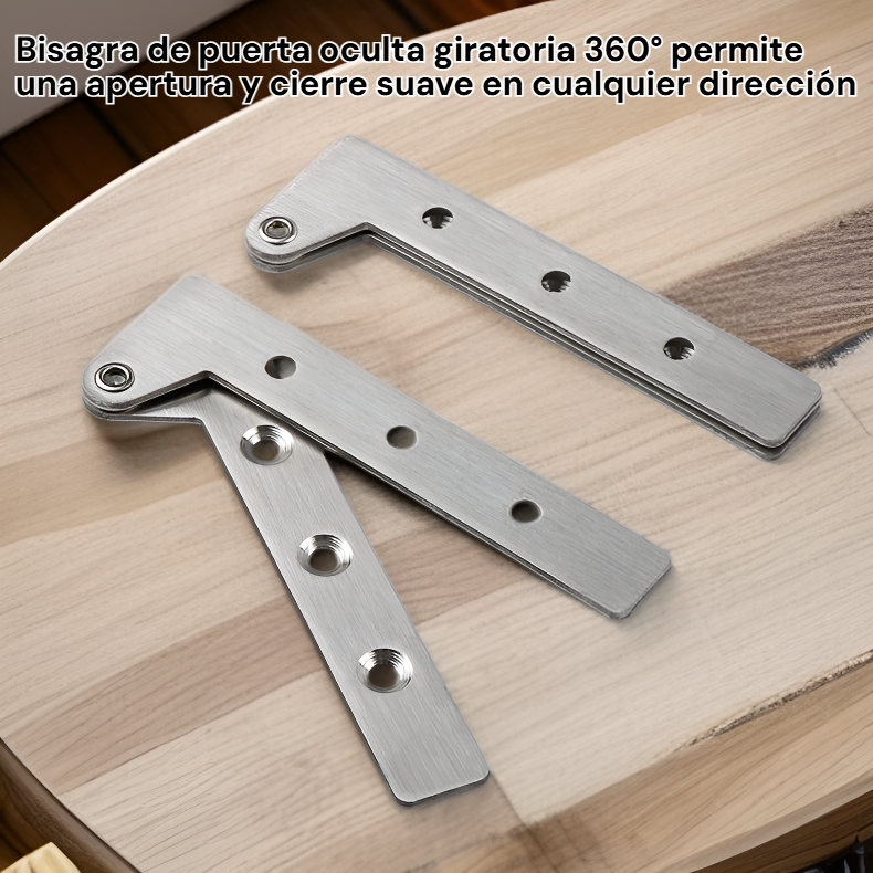 Bisagra de puerta oculta giratoria 360° con accesorios