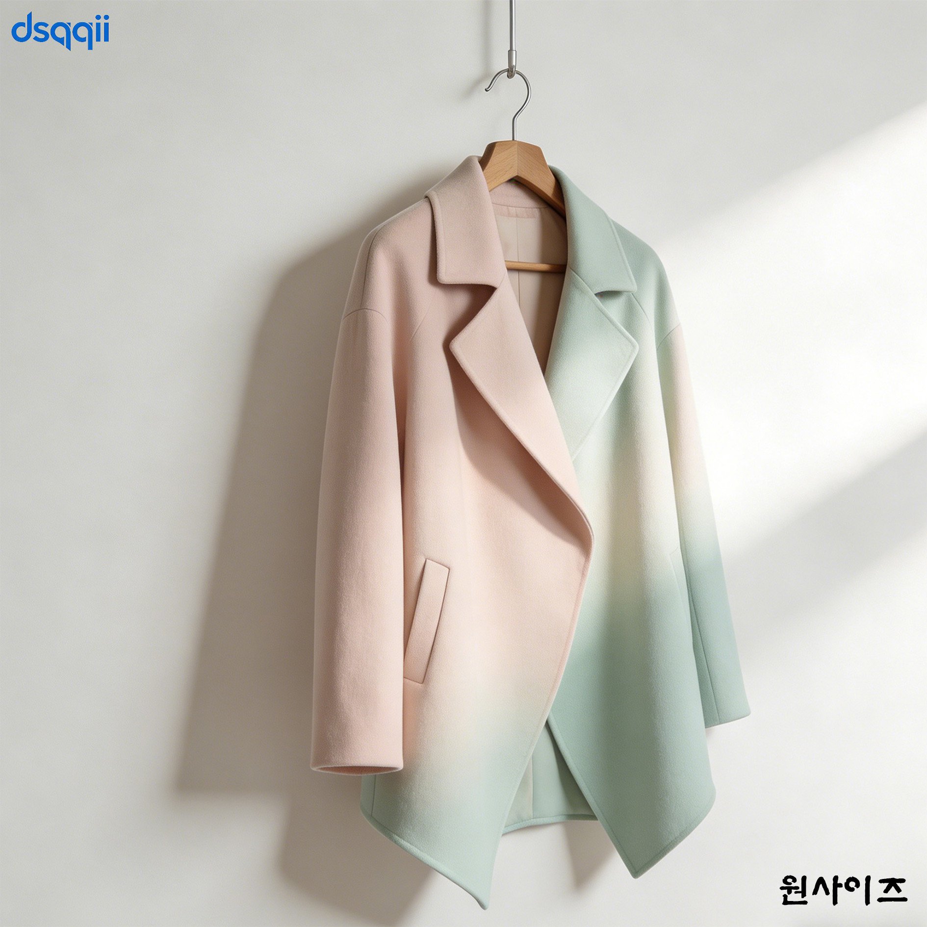 양면 울 코트 디테일 사진