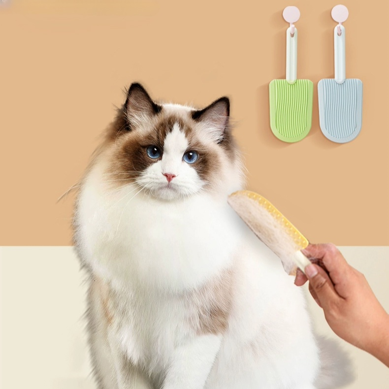 Cepillo masajeador de tamaño mediano para gatos de pelo medio, lavable