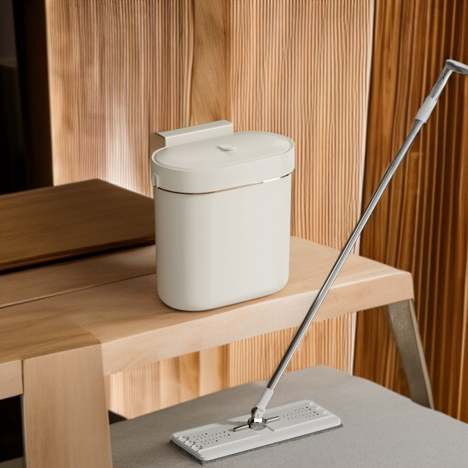 Papelera de cocina con diseño compacto y elegante
