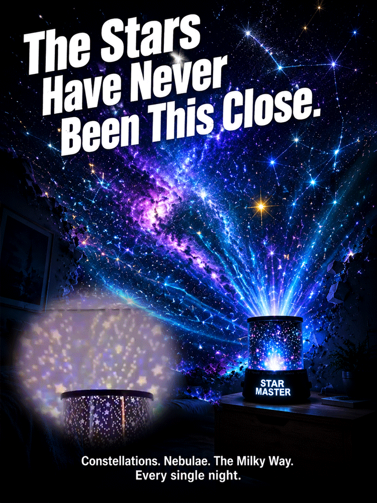Dreamy Starry Sky – Rotatable Star Projector Lamp