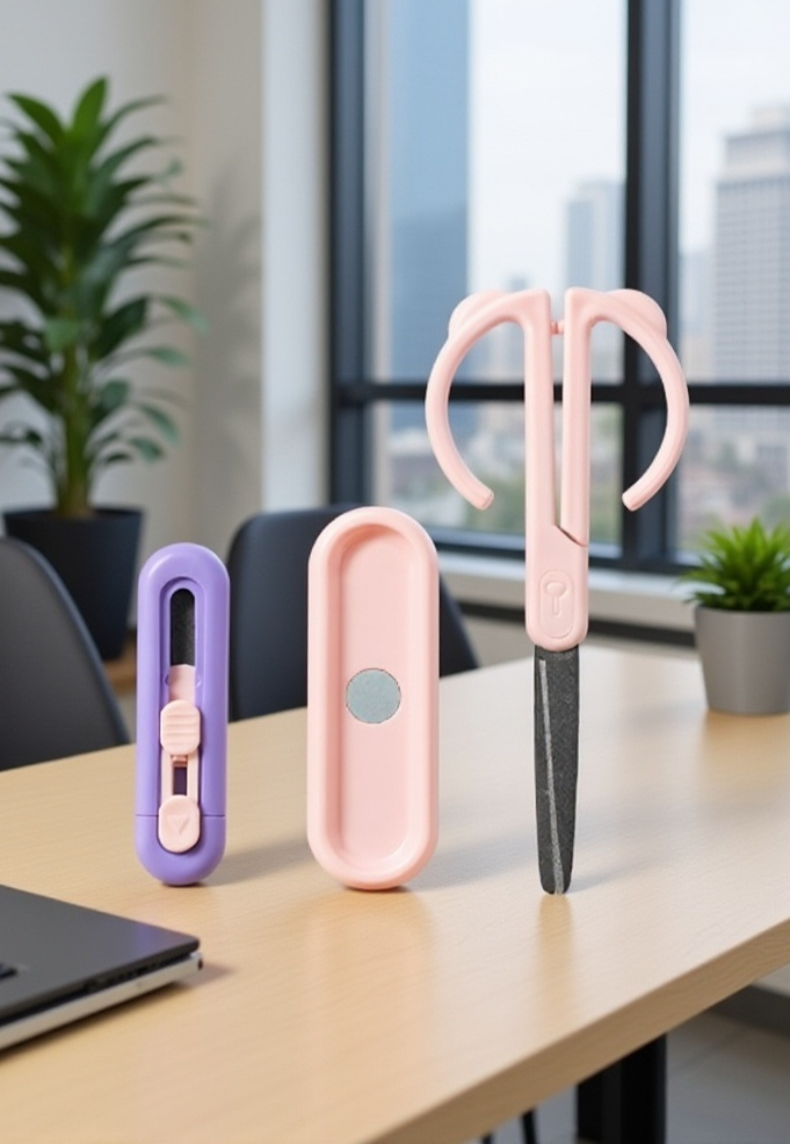 Magnetically attached scissors for easy storage