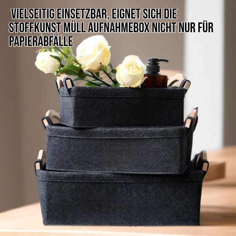 Stoffkunst Desktop Müll Aufnahmebox auf Schreibtisch