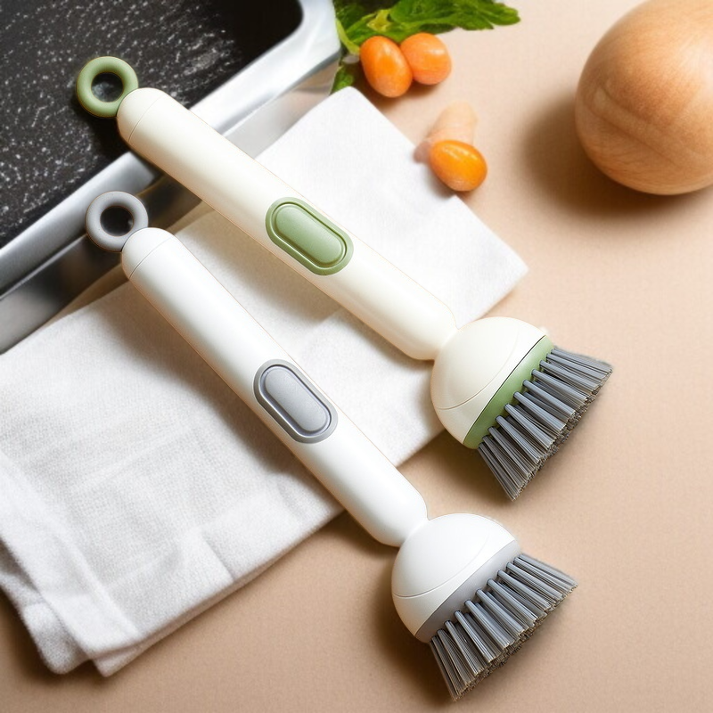 주방 액체 냄비 브러쉬 긴 손잡이 회전 브러쉬 집안 청소 브러쉬 와이어 볼 대체품