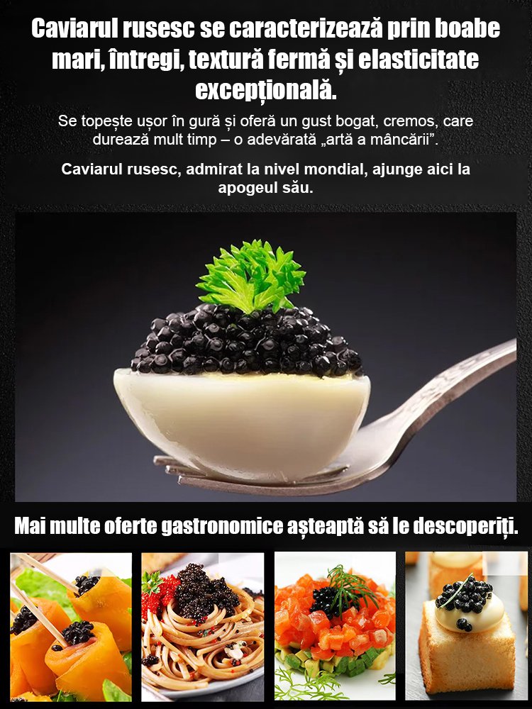 Caviar negru de sturion importat din Marea Caspică