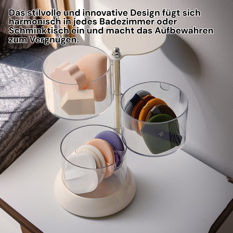 Transparente drehbare Make-up-Aufbewahrung, mehrlagiges staubdichtes Ei-förmiges Regal