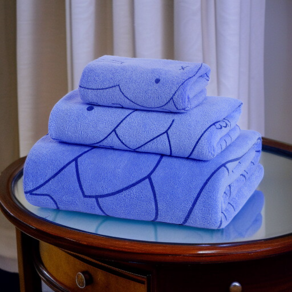 Printed Large Towel 3-Piece Set
