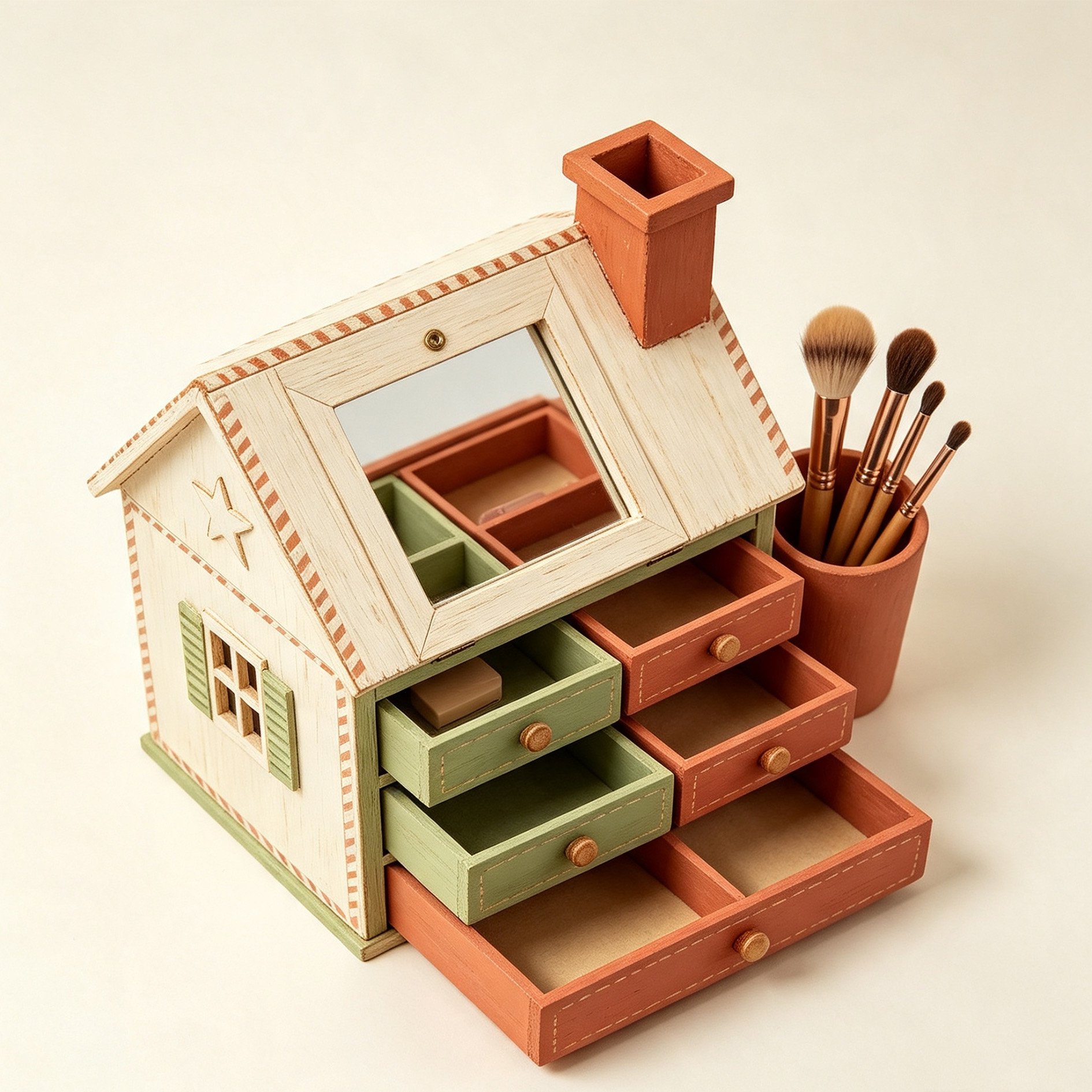 Country Cottage Makeup Storage Cabinet