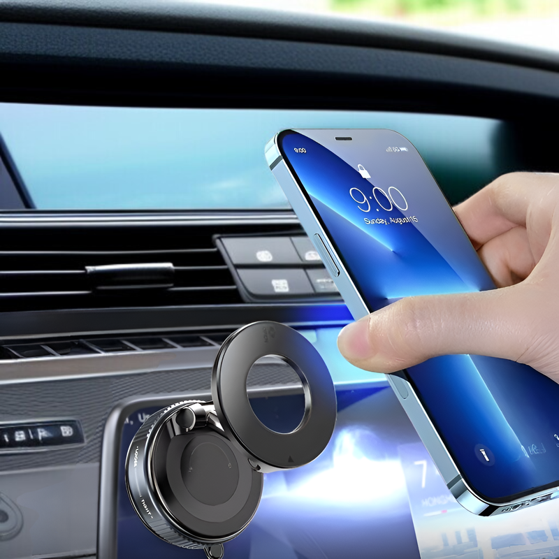 強力真空吸盤車載スマホホルダー・磁気テクノロジー搭載・爆款カーアクセサリー