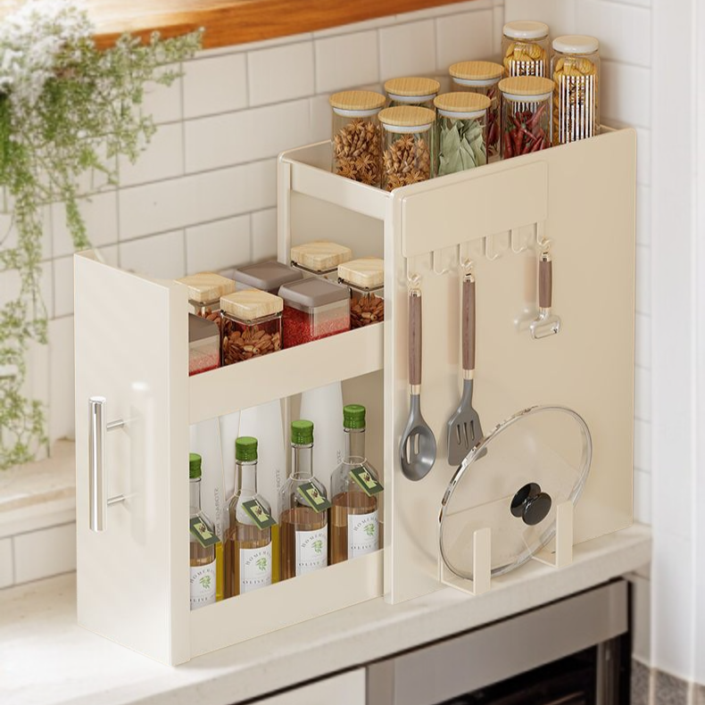 테이블 풀업 수납선반 슬림 주방 양념선반 방진 양념선반 철예정리수납 양념선반