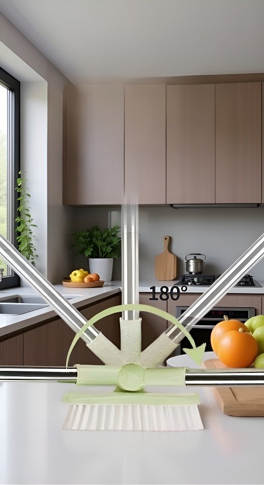 تصميم مريح لفرشاة الحمام طويلة المقبض